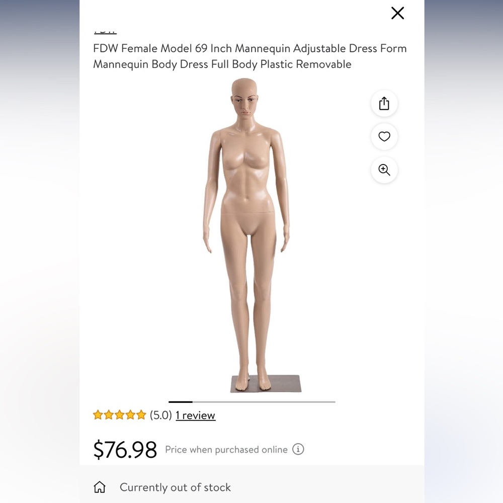 69 “ Female full body realistic mannequin